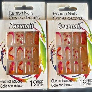 Seven7 Fashion Nails - Pink and Red Accents